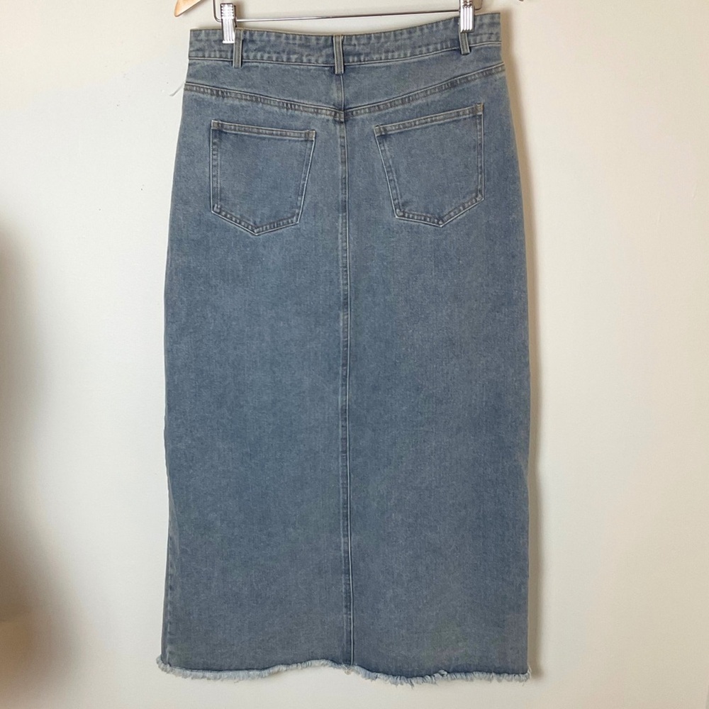Mimosa Denim Maxi Skirt | Front Slit | Jean | Blue | Large - Picture 6 of 10